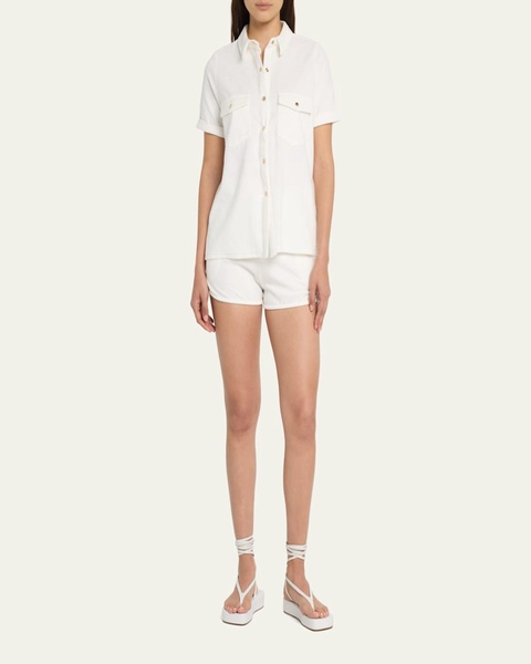 Tori Button-Front Short-Sleeve Shirt