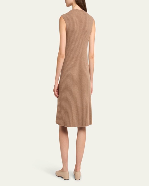 Cervatto Cap-Sleeve Cashmere Rib Dress