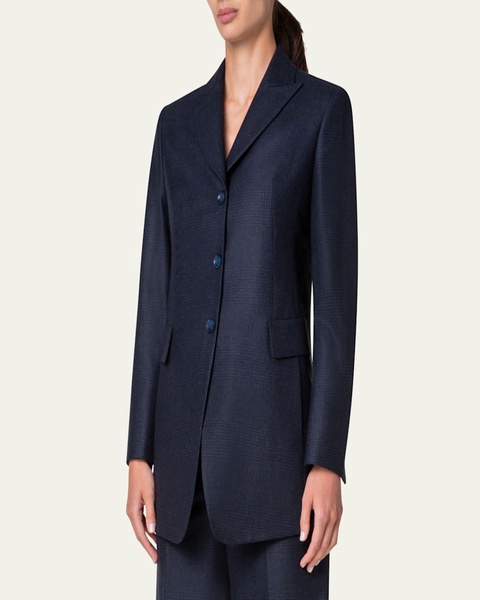 Tyson Prince of Wales Wool Jacket, Navy