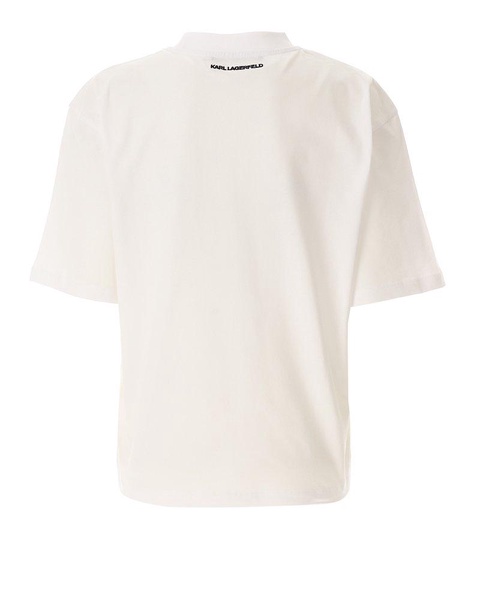 T-shirt Con Orlo Firmato Karl - Bianco / XS