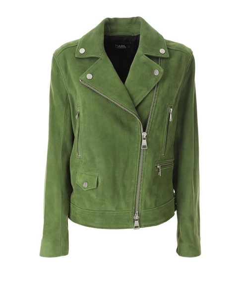 Karl Lagerfeld Zip Detailed Straight Hem Biker Jacket