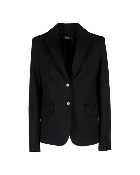 Karl Lagerfeld Logo Embroidered Single Breasted Blazer