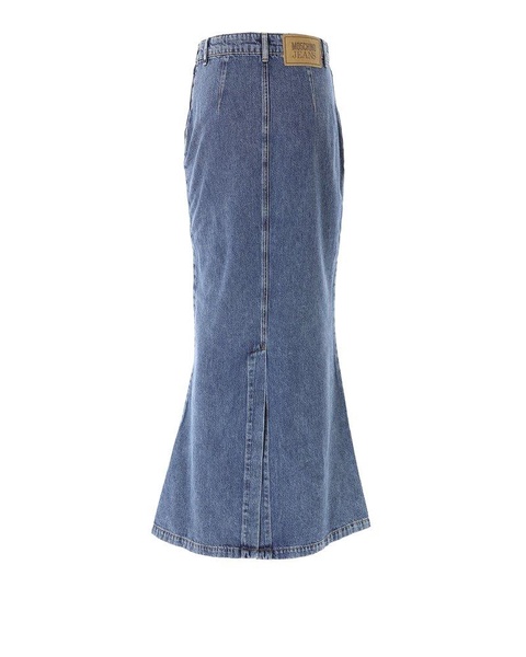 Moschino Jeans Flared Denim Maxi Skirt