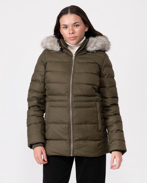 Tyra Faux Fur Womens Poly Down Jacket