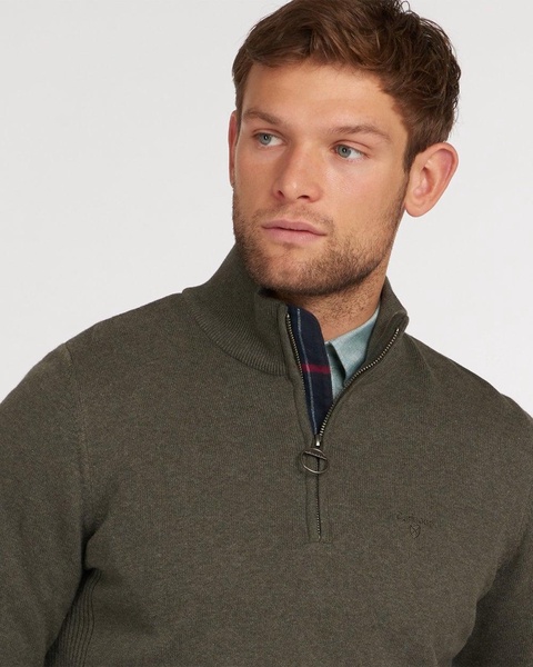 Cotton Mens Half Zip Jumper