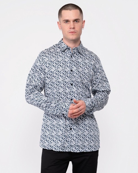 Capua Mens Long Sleeve Small Floral Shirt