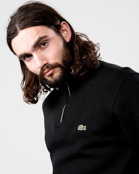 Mens Zippered Stand-Up Collar Cotton Sweatshirt