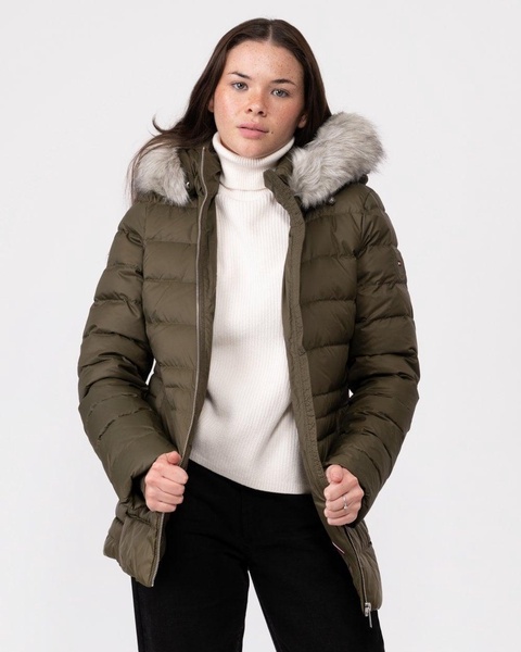 Tyra Faux Fur Womens Poly Down Jacket