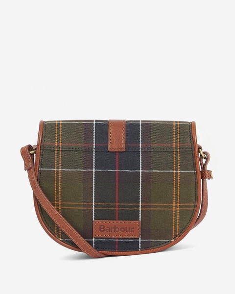 Katrine Womens Tartan Leather Saddle Bag