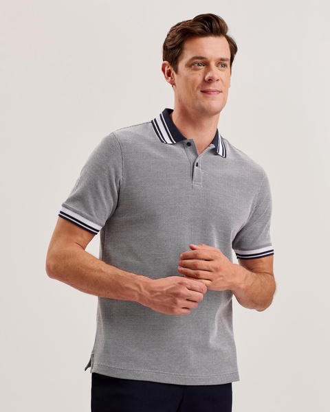 Phenes Mens Regular Fit Textured Polo