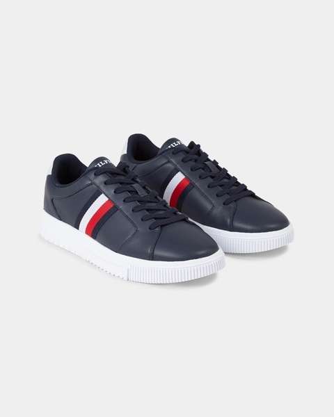 Essential Supercup Mens Striped Leather Trainers