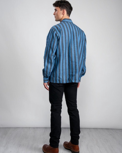 Striped Cotton and Linen Mens Shirt