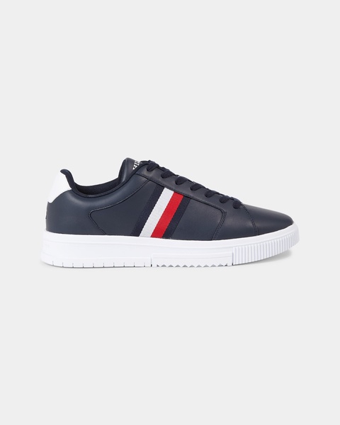 Essential Supercup Mens Striped Leather Trainers