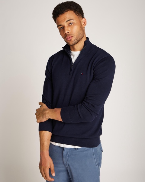 Essential Cotton Mens Half Zip Mock Sweatshirt