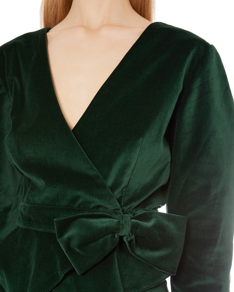 Batsheva Velvet Bow Jacket - Green