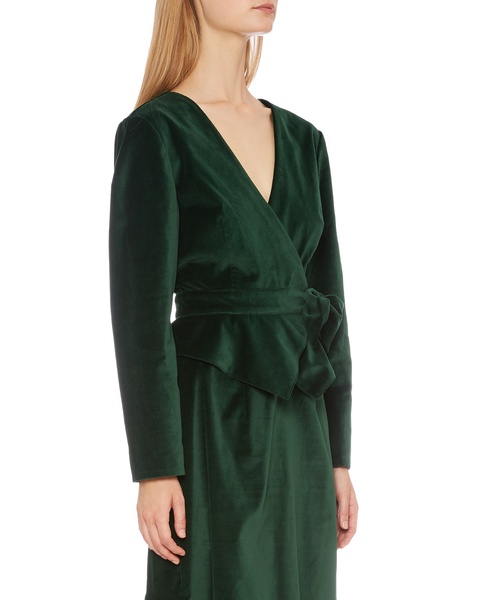 Batsheva Velvet Bow Jacket - Green