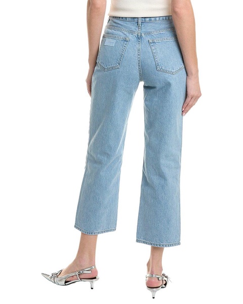 GANNI Misy Light Blue Stone High Rise Relaxed Straight Crop Jean