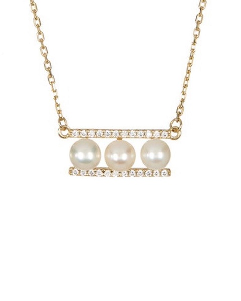 ADORNIA 14K Over Silver Pearl & Crystal Necklace