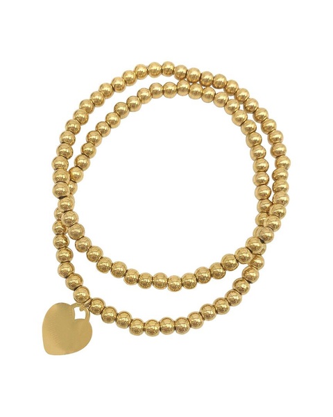 ADORNIA 14K Plated Heart Bracelet Set