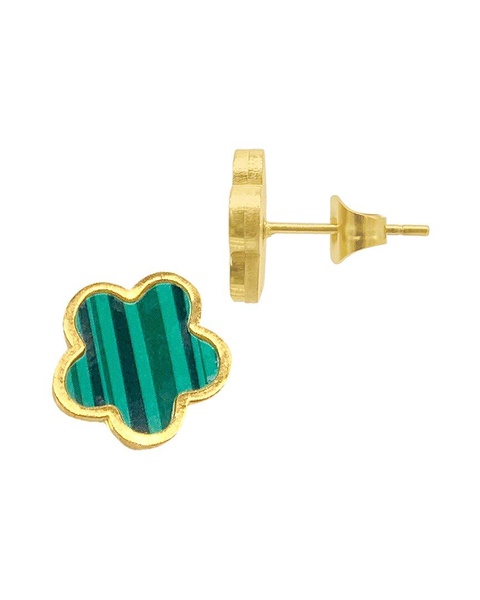 ADORNIA 14K Plated Clover Studs