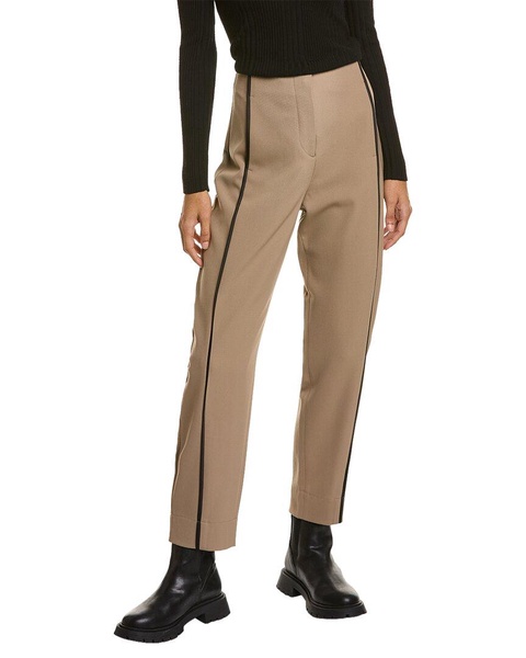 GANNI Twill Curved Leg Wool-Blend Pant