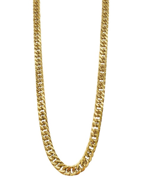 ADORNIA 14K Plated Water Resistant Extra Thick 9mm Cuban Chain Necklace