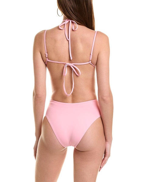 WeWoreWhat Ruched Cup Tie One-Piece