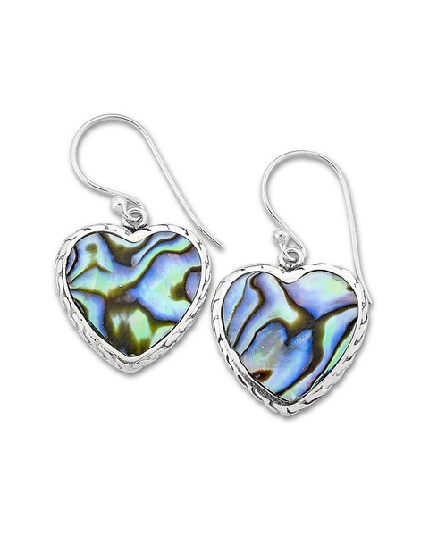 Samuel B. Silver Abalone Heart Earrings