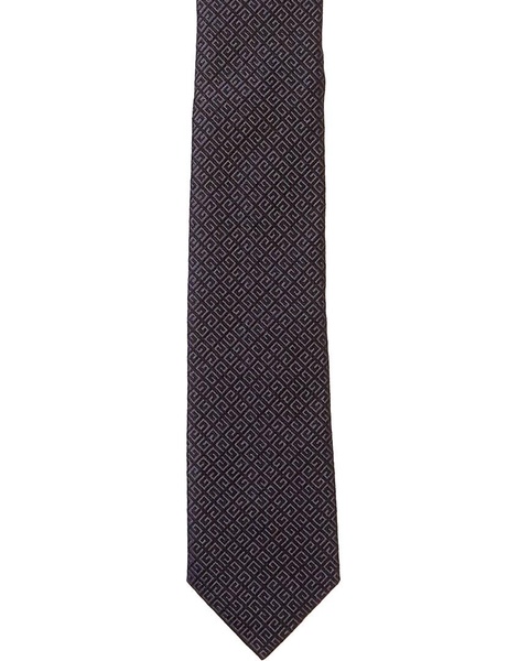 Givenchy Black Tonal All Over 4G Jacquard Silk Tie