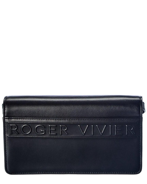 Roger Vivier Viv' Choc Mini Leather Clutch