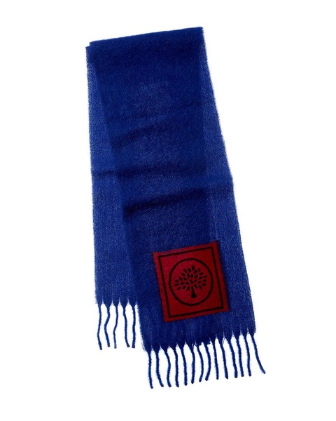 Mulberry Logo Patch Solid Alpaca, Mohair & Wool-Blend Scarf