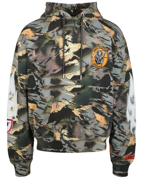 Heron Preston Hoodie Camo Flaming Sleeve Sweatshirt