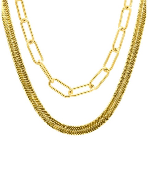 ADORNIA 14K Plated Stackable Necklace