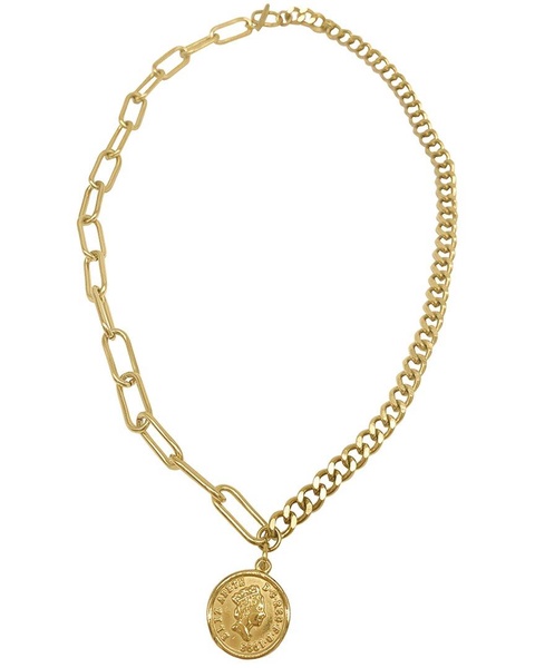 ADORNIA 14K Plated Coin Necklace