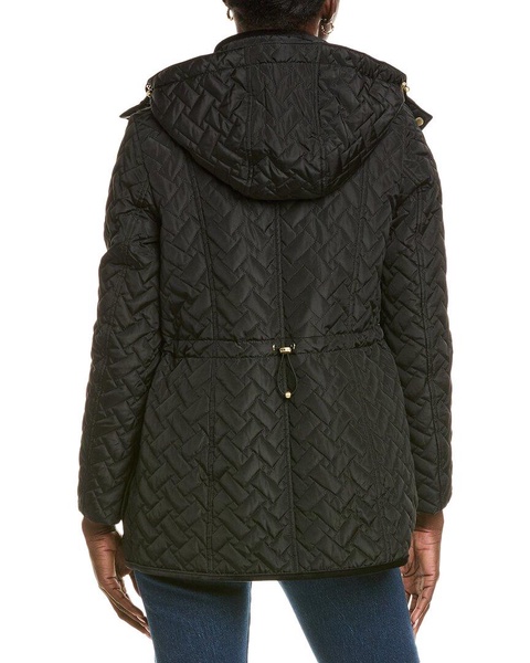 Cole Haan Signature Quilted Velvet-Trim Parka