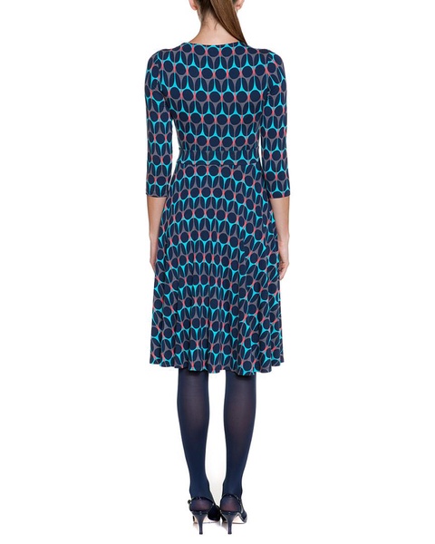 Boden Highgate Blues Colorblocked Geometric Print Jersey Dress