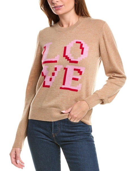 wool & cashmere-blend pixel love jumper