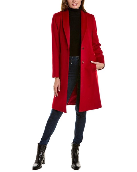 sofiacashmere Shawl Collar Wool & Cashmere-Blend Coat