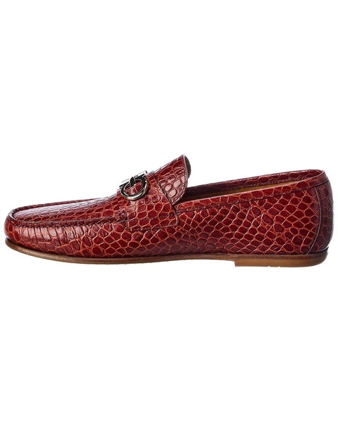 Ferragamo Galileo Croc-Embossed Leather Loafer