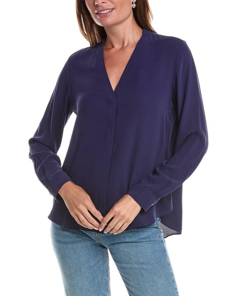 EILEEN FISHER V-Neck Silk Shirt