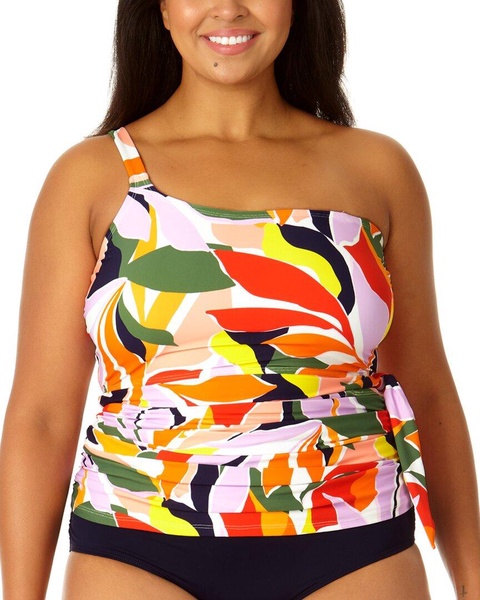 Anne Cole Asymmetrical Tie Side Tankini