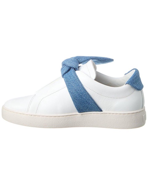 Alexandre Birman Asymmetric Clarita Leather & Denim Sneaker