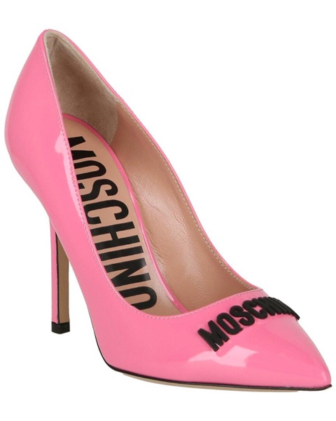 Moschino Logo Leather Slingback Pump