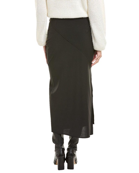 Helmut Lang Seamed Wool-Blend Midi Skirt