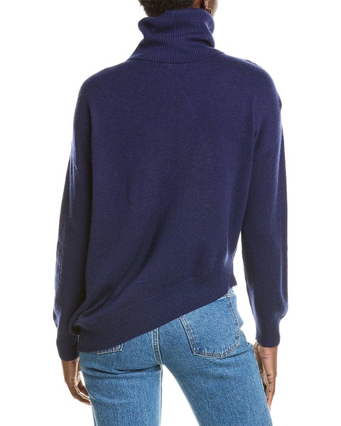 wool & cashmere-blend asymmetrical mock neck jumper