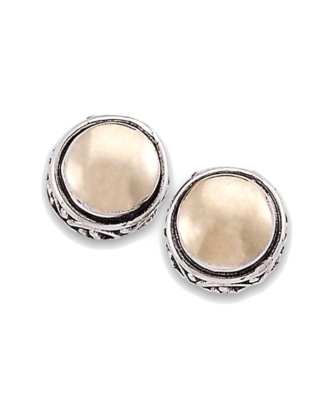 Samuel B. 18K & Silver Round Studs