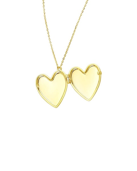 ADORNIA 14K Plated Heart Locket Necklace