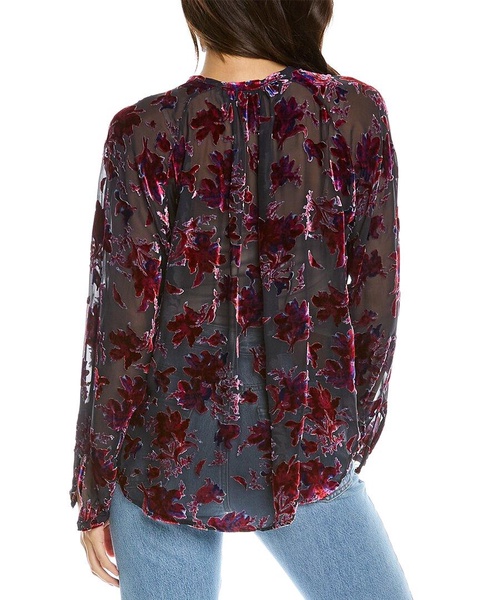 rag & bone Yuni Burnout Silk-Blend Blouse