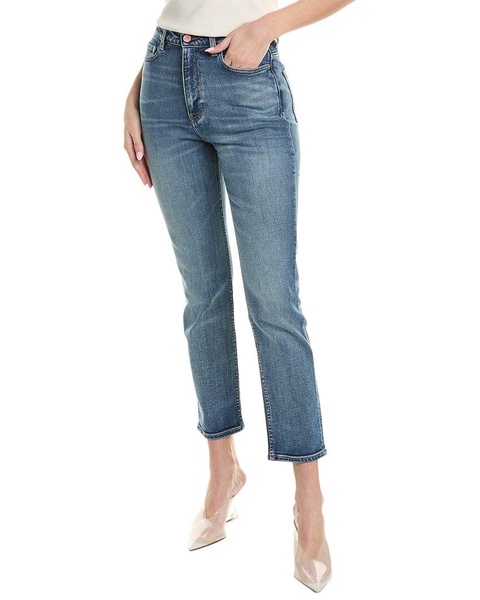 GANNI Cutye Mid Blue Vintage Super High Rise Slim Crop Jean