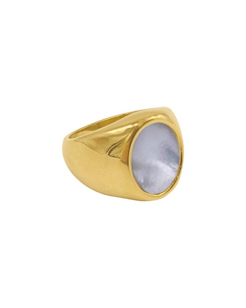 ADORNIA 14K Plated Pearl Ring